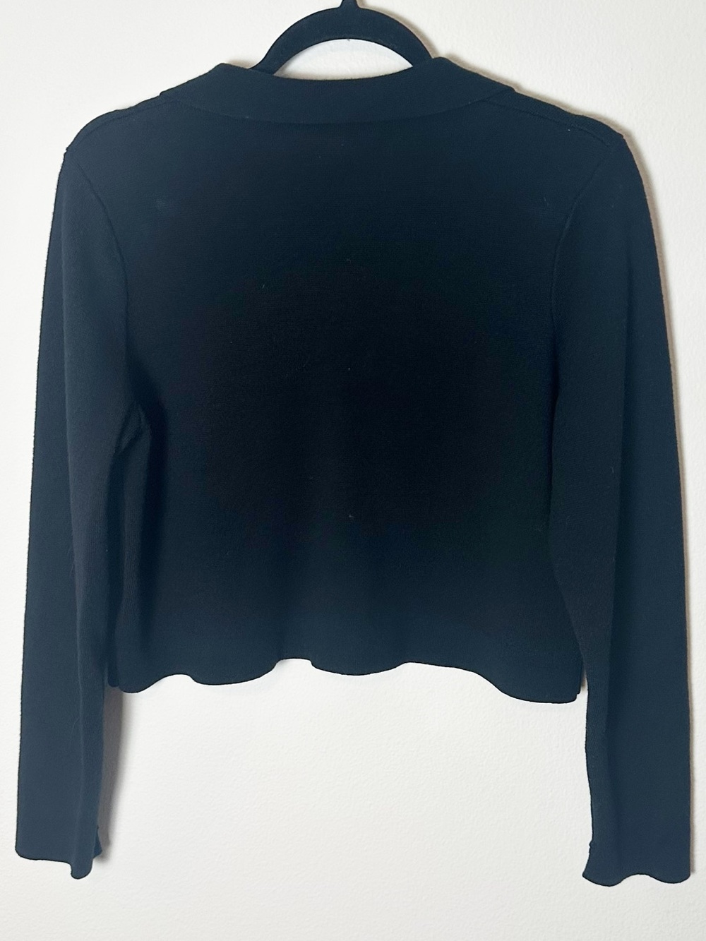 Sezane Betty Cardigan Sweater 100% Wool Black Gold Crest Buttons Medium - Picture 4 of 9